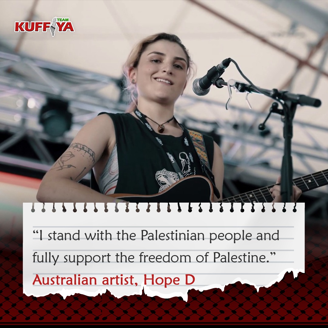 Australian artist Hope D has pulled out of #SydneyFestival in protest to the event’s sponsorship arrangement with the Israeli Embassy.
“I stand with the Palestinian people and fully support the freedom of Palestine.”