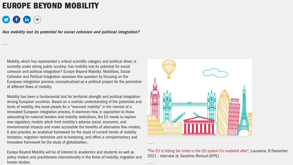 News about our new book, Europe beyond mobility with <a href="/VincentKaufmann/">Vincent Kaufmann</a> and Ander Audikana. 
Fell free to share !!

<a href="/Liser_UDM/">LISER's Dept. of Urban Development and Mobility</a> @LISER_CB <a href="/LISERinLUX/">LISER</a> <a href="/epflENAC/">EPFL-ENAC</a> 

Europe Beyond Mobility liser.lu/index.cfm?type… via <a href="/LISERinLUX/">LISER</a>
