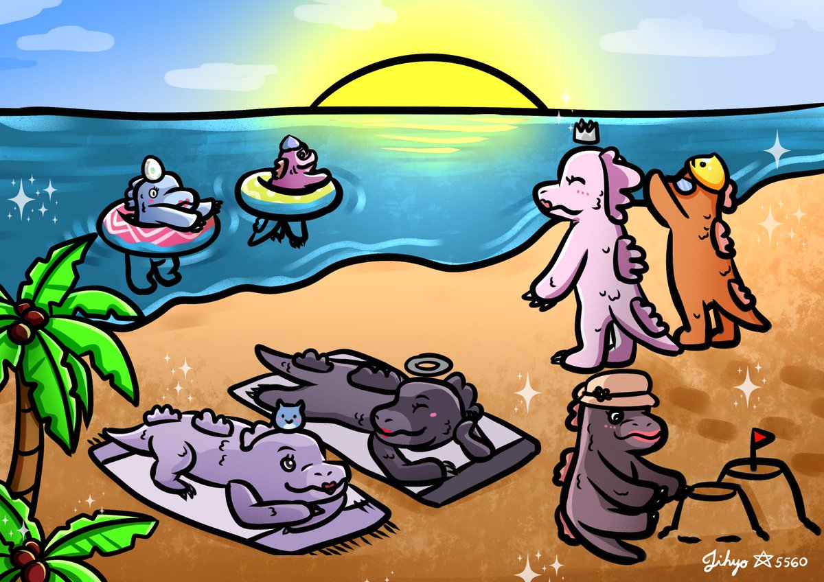 Hanging out with the people on voice and text chats in this community is so much fun. No level grinding, they give whitelist here and there! So fun! Organic growth. You will keep coming back because of the team and community.
#KaijuQueenz rock!
My artwork: @KaijuQueenzNFT chillin