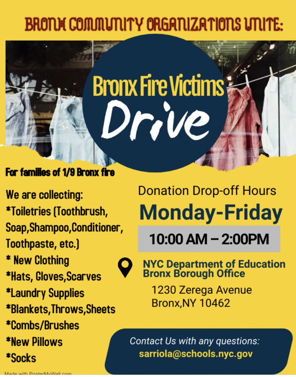 EdLeaderDrTobia's tweet photo. Bronx Communities Unite, please help our families. https://t.co/Vt5h8JGDvM