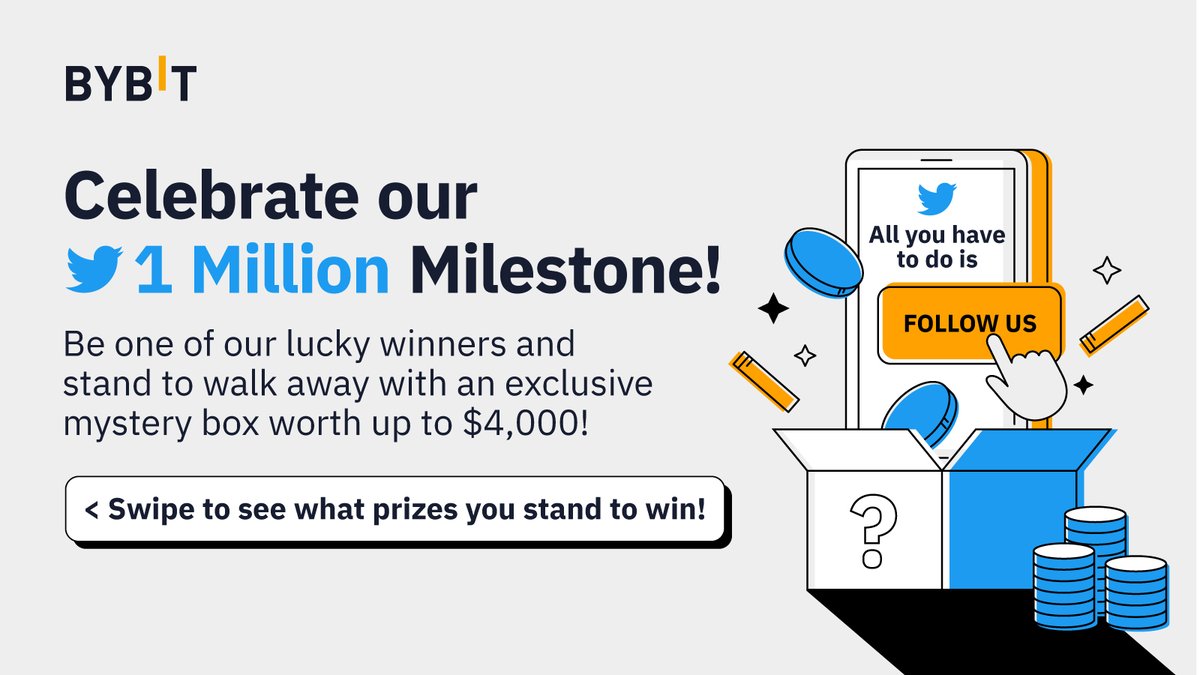 Bybit_Official's tweet image. 🎉 Celebrate Bybit's 1 Million Follower Milestone today! 🎉

🤑 Dive into a prize pool worth $40,000 and stand to walk away with mystery boxes worth up to $4,000 each! 

🎁 Featuring the latest @Apple gadgets, tokenized gold and more! 

📲 Join now! go.bybit.com/e/vIrdFhusHmb