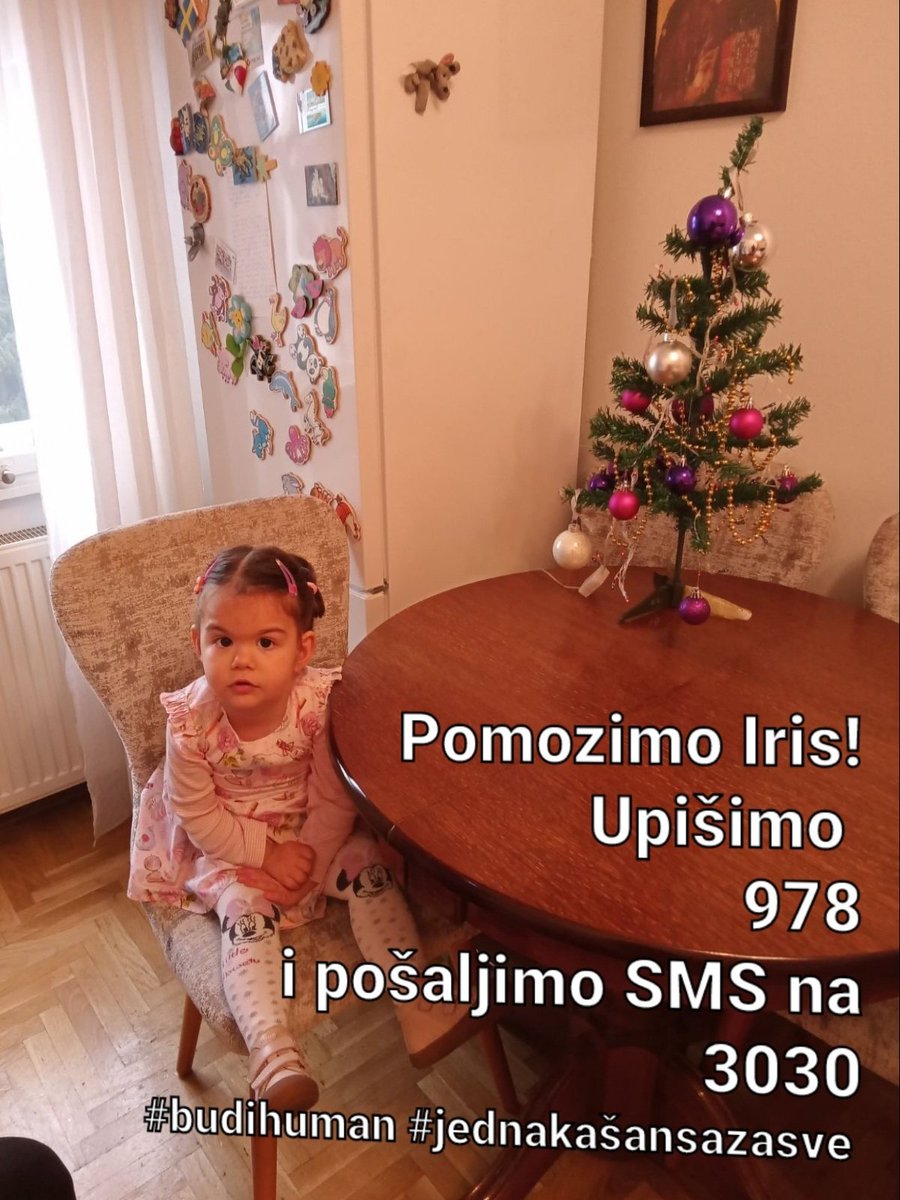Pomozimo Iris!
Upišimo 978 i pošaljimo SMS na 3030 
#budihuman #jednakašansazasve