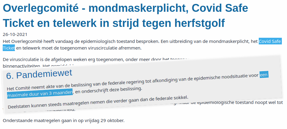 AsterBerghe's tweet photo. Nog 19 dagen en we zijn verlost van het #covidsafeticket (#cst). Of gaan we moeten vaststellen dat ze ons wéér belogen hebben?

#coronapas #overlegcomité #deafspraak #terzaketv https://t.co/6Zv5OOcT3j