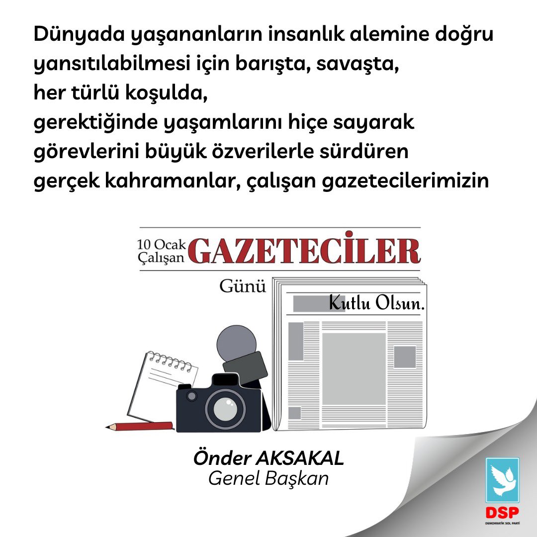 #10Ocak #ÇalışanGazetecilerGünü kutlu olsun.