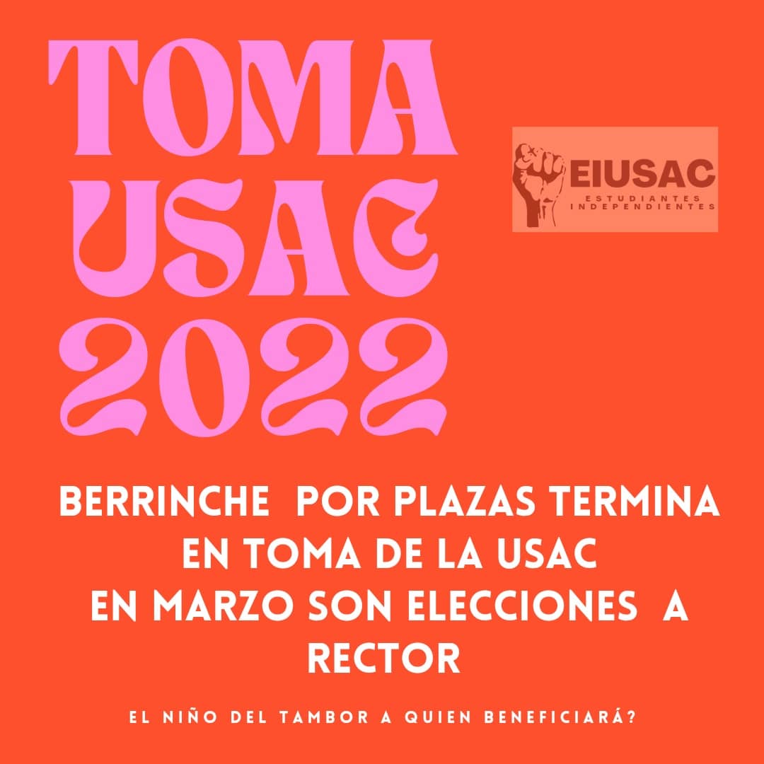 eiusac's tweet image. Pelea de mafias en la USAC termina en cierre del Campus!!!
Ya suenan los cuentazos por la rectoría de la USAC. Personajes desconocidos junto a Marvin Hernández “niño del tambor” EPA y achichincle de Luis Suarez, candidato a rector, tomaron la Universidad disque por las elecciones