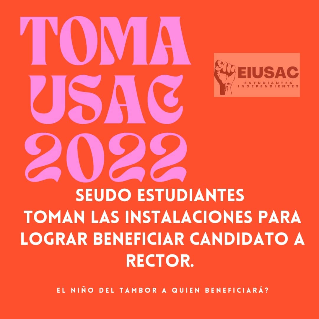eiusac's tweet image. Pelea de mafias en la USAC termina en cierre del Campus!!!
Ya suenan los cuentazos por la rectoría de la USAC. Personajes desconocidos junto a Marvin Hernández “niño del tambor” EPA y achichincle de Luis Suarez, candidato a rector, tomaron la Universidad disque por las elecciones