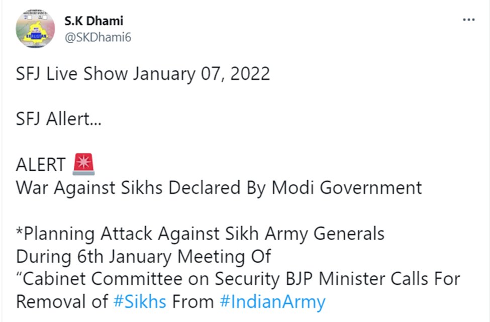 shivani_Dhllon's tweet photo. After series of mischievous tweets propagating doctored video of CCS meeting, several #khalistani handles again propagating fake poisonous narrative

systematic effort to malign image of #Punjab and Indian government

@GoI_MeitY 
@PIBHomeAffairs 
@DelhiPolice 
@PunjabPoliceInd https://t.co/vmEApWvZMZ