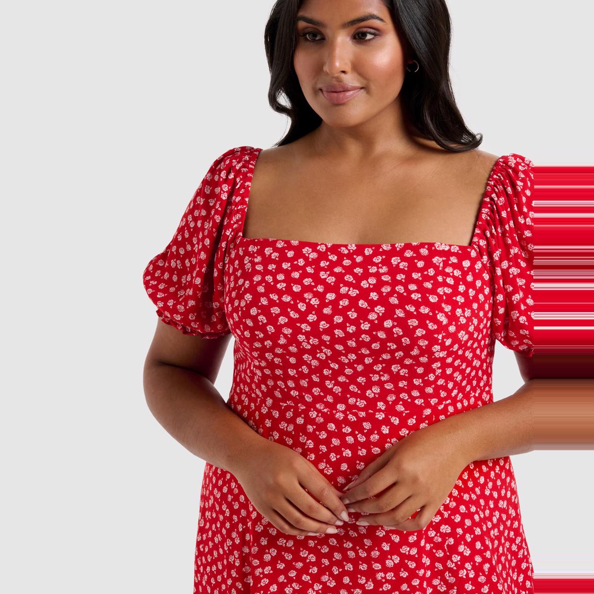 Forever New Curve - Brianna Curve Printed Midi Dress - $139.99 theiconic.com.au/brianna-curve-… #forevernewcurve #dresses