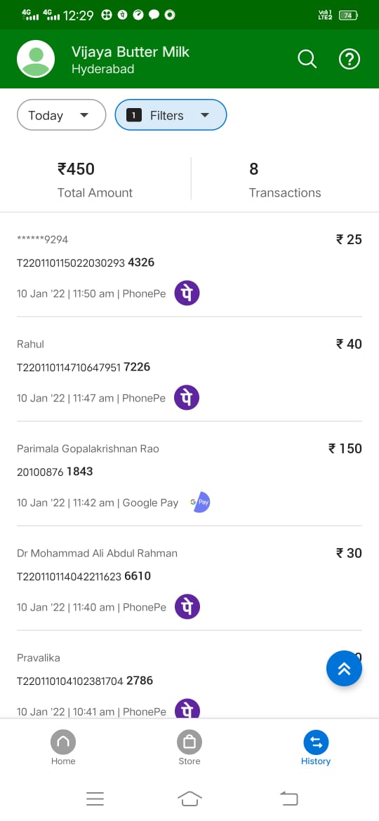 IRSDCSC's tweet photo. @drmsecunderabad @teepoju @RailMinIndia @director_scstn Dear sir, Sorry for the inconvenience ,Vendor has the Online payment option at his shop. However all the vendors has the online payment payment option. Temporarily it may have some issue with their online payments.Below are vijaya dairy today transaction details and QR code. https://t.co/Z0yhfUBu4D