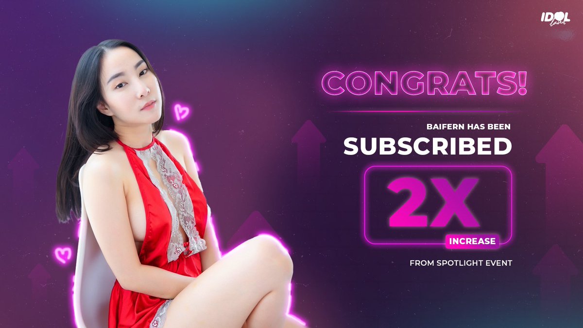 IdolLandCrypto's tweet photo. Congratulations 🎉 
Baifern has been subscribed 2x increase from spotlight event of December
with her discount code: Baifernsp75

Meet her on 👉🏻 https://t.co/sLw0UfhzEi 

 #IDOLLAND $idol #Crypto #idol #sexy #onlyfan #creator https://t.co/87RRvfidj3