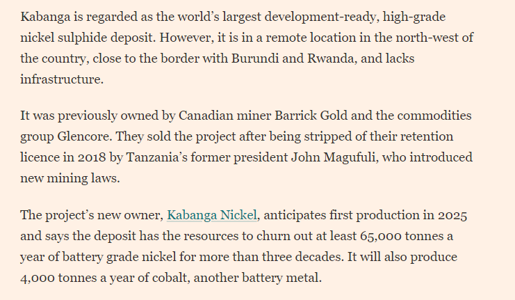 humenm's tweet photo. Interesting move by the world's biggest miner. Difficult to believe it would have gone into Tanzania five years ago. But if you want nickel for electrification needs much. BHP to invest $100m in Tanzania nickel supply https://t.co/rkYoa3hcM8 https://t.co/WngHQi2W5o
