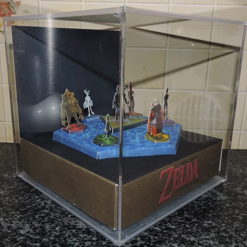 I made an Ocarina of Time diorama! It features the Chamber of Sages, with each of the sages & Link! 

I'm planning on making a mini Diorama also, I'm thinking with Malon and Epona? What do you think? 🥰
#ocarinaoftime #zelda #zeldaocarinaoftime #n64 #n64collection #chamberofsages