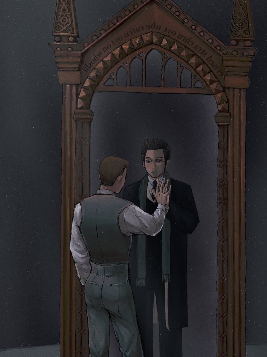 Xavierstars1016's tweet photo. #DoubleParker #Spideycest #Spiderman #SpidermanNoWayHome
Mirror of Erised: I show not your face but your heart's desire
Fantastic Beasts AU
After returned to their own world, this is the only way they can see each other
Comm by Nicotinamide https://t.co/JeFHqyvZGO