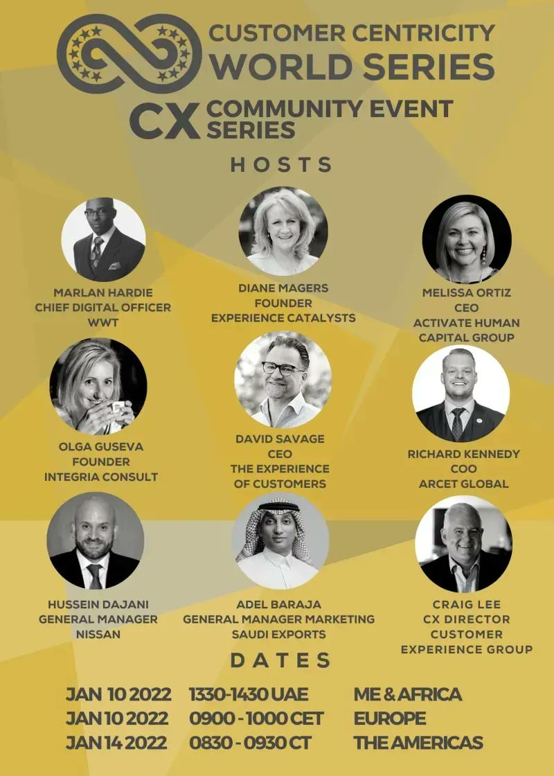 Who Should own CX in the organisation?
Looking forward to a lively debate in a few minutes with CX friends and colleague's 
<a href="/husseindajani/">husseindajani</a> (He/Him/His) and <a href="/AdelBaraja/">Adel Baraja عادل بارجاء</a> moderated by <a href="/RichardKennedy/">Richard Kennedy</a> #ArcetGlobal
#craigleedxb #CustomerExperience #EmployeeExperience #Transformation