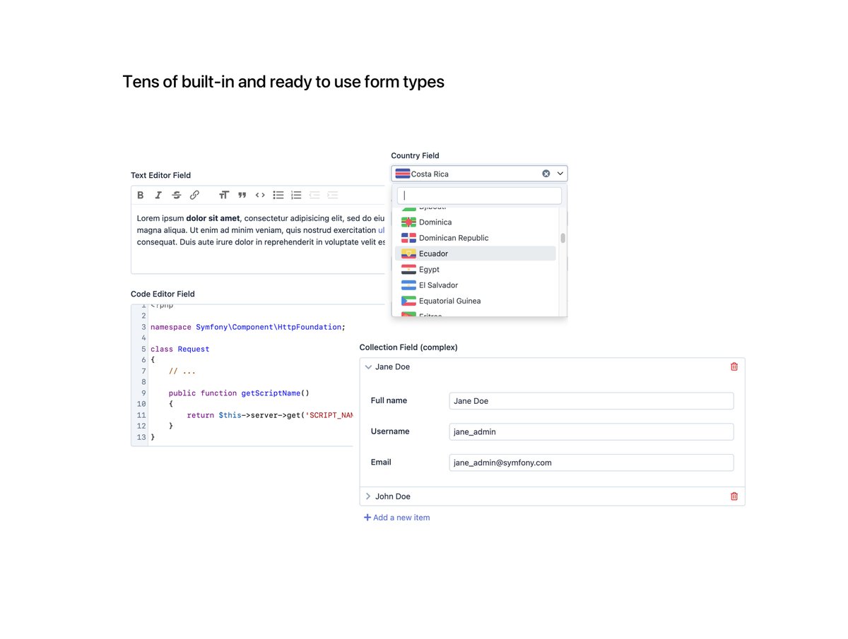 symfony_en's tweet photo. EasyAdmin 4 is now available 🎉 ... and it's fully compatible with Symfony 6.

EasyAdmin is a fast and beautiful admin generator for Symfony applications. Free and Open-Source.

Code: https://t.co/8n8e5VFEP2
Docs: https://t.co/UKLvKP5aX3 https://t.co/3i4ZDGYCqc