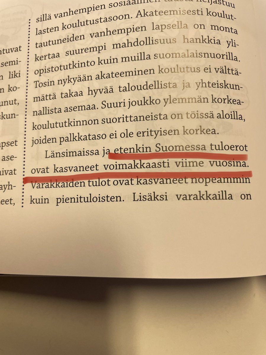 Otavan yhteiskuntaopin kirjassa kerrotaan, että ”etenkin Suomessa tuloerot ovat kasvaneet voimakkaasti viime vuosina”. Tämä on vähän outoa, koska tilastojen mukaan ne eivät ole kasvaneet kahteenkymmeneen vuoteen. <a href="/OtavanKirjat/">Otava</a> onko tälle jokin peruste?