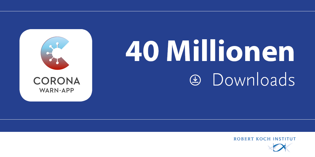 Die Corona Warn App wurde Anfang 2022 40 Millionen Mal heruntergeladen. 