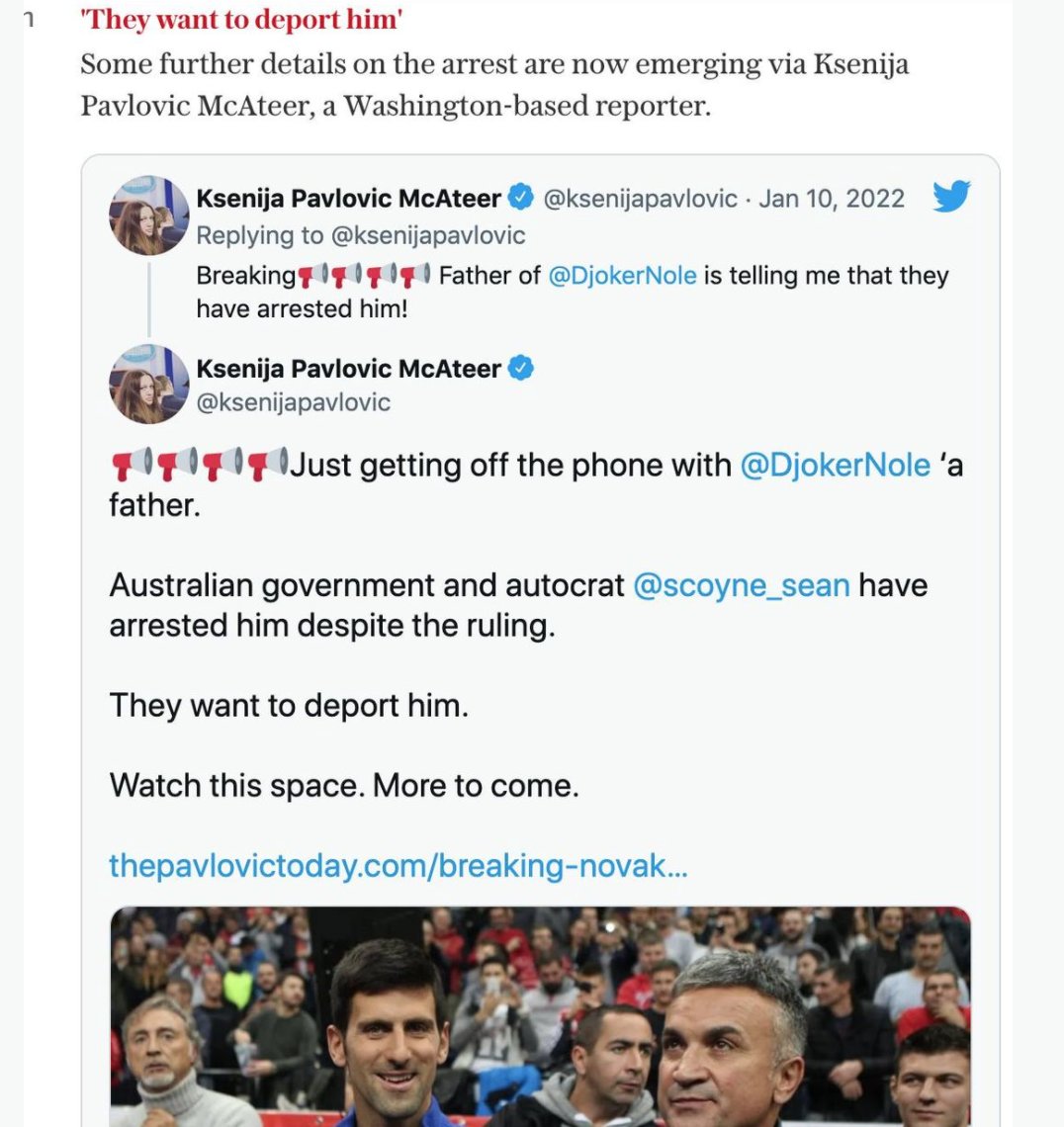 VeronicaRidge's tweet photo. @theage  The Telegraph is reporting he's been arrested. https://t.co/MKsRXVQSoa