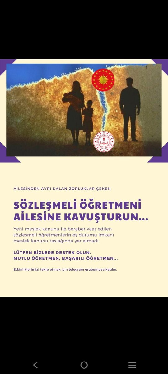 <a href="/zyildiz_/">Zeynep Yıldız</a> Kanundan en büyük beklentimiz eş özrü. Tek derdimiz ailemiz. Sözleşmeli öğretmenler olarak aile birliğimizin sağlanmasını bekliyoruz.