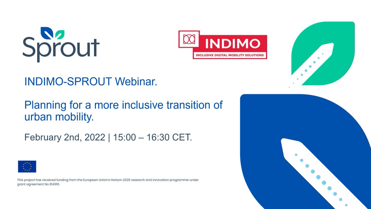 At SPROUT we love cross-exchange and #collaboration: on 2 February we're planning a joint event with <a href="/INDIMO_H2020/">INDIMO project</a> to learn from its inclusive digital mobility approach and bring our policy-oriented approach to the table🤩!

Register and check our program: sprout-civitas.eu/events/save-th…