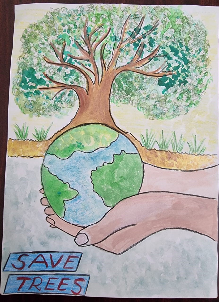 Drawing For Kids On Save Trees