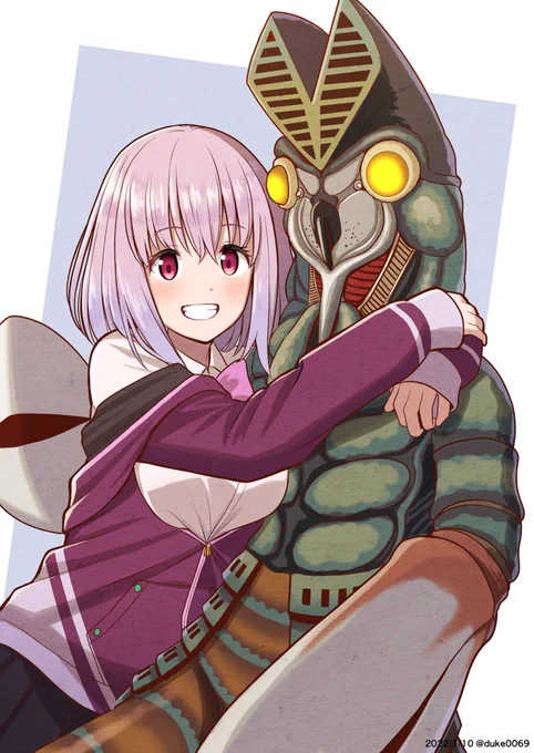 今日は #星人の日 らしいのでバルタン星人とツーショットできて嬉しいアカネちゃんを描きました✂️
#SSSS_GRIDMAN #バルタン星人 
