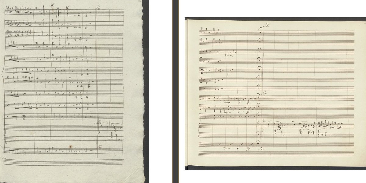 AdamSwayne's tweet image. Day 10/14. Exciting rehearsal with @MAS_Lewes last night. Conductor Andy asked for gutsy playing.
The orchestra has a bigger presence in this version. When the soloist arrives they are confrontational (left), but deferential in the later version (right). musiciansofallsaints.co.uk/events