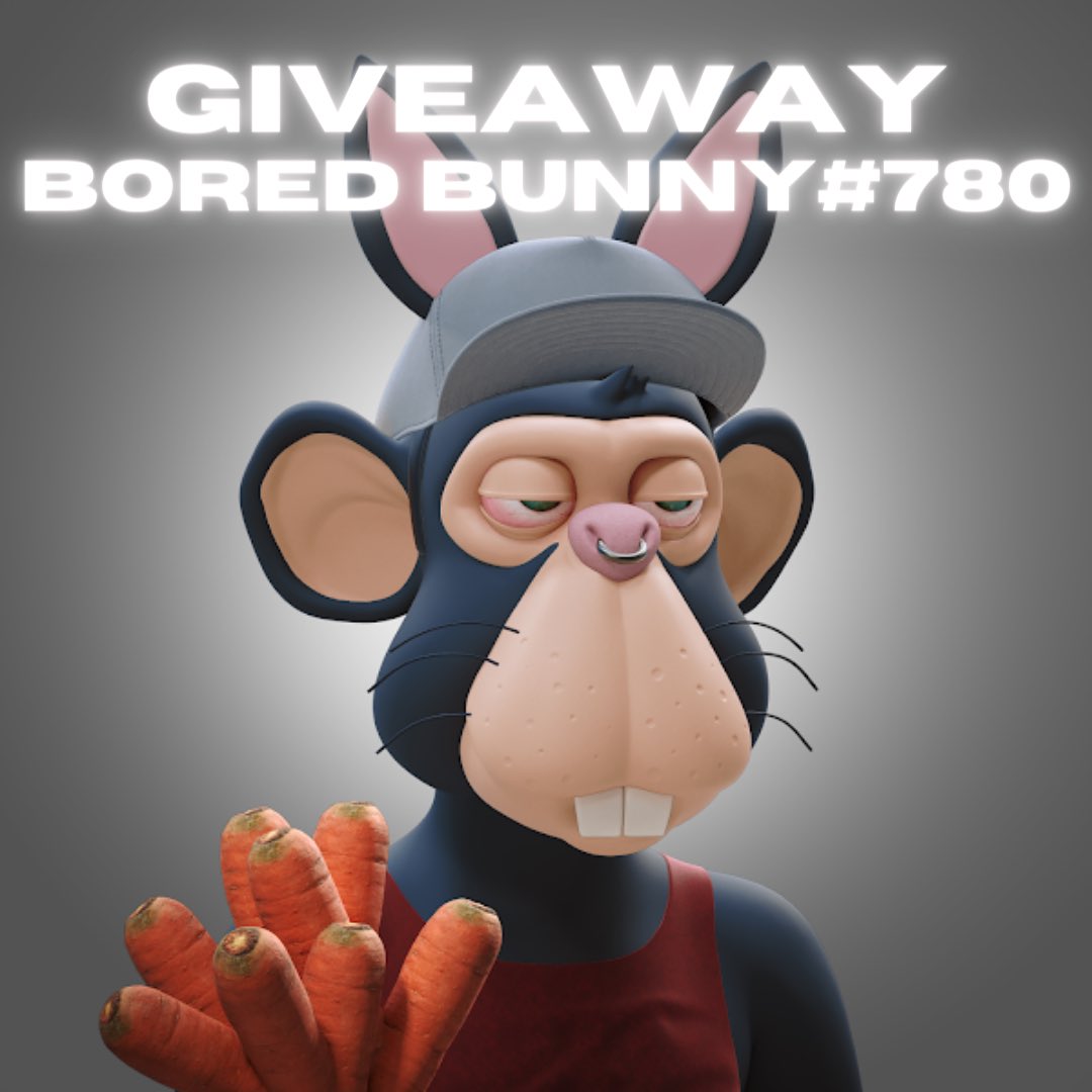 BoredBunny (@boredbunnynft) on Twitter photo To celebrate our TOP 6 ON OPENSEA we are giving away BORED BUNNY #780 🐰🎁
Here’s how to participate :
1. Follow <a href="/BoredBunnyNFT/">BoredBunny</a>
2. Like the post
3. Tag 3 friends
Good luck ! 🤞
Results in 48h To celebrate our TOP 6 ON OPENSEA we are giving away BORED BUNNY #780 🐰🎁
Here’s how to participate :
1. Follow <a href="/BoredBunnyNFT/">BoredBunny</a>
2. Like the post
3. Tag 3 friends
Good luck ! 🤞
Results in 48h