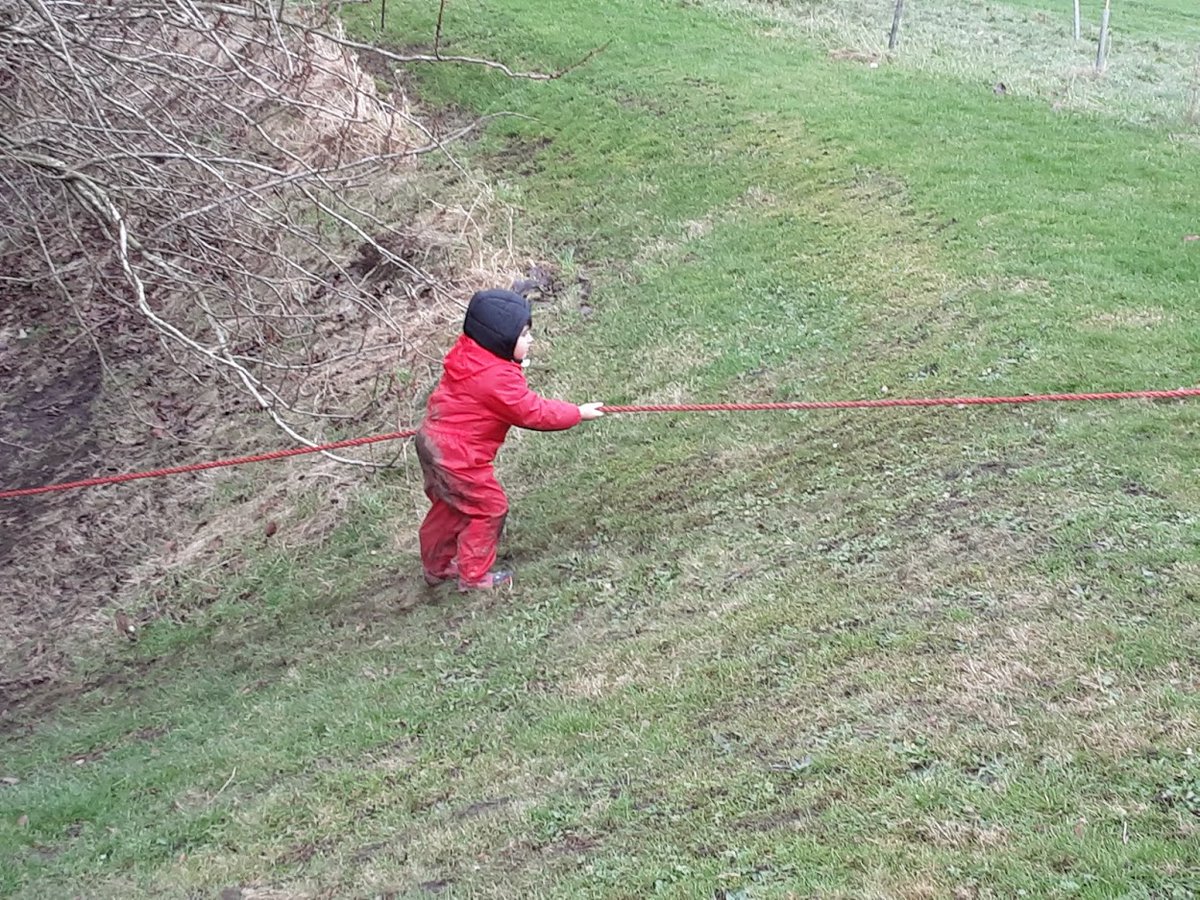 NULS_Nursery's tweet photo. A sign of a good time at Forest School! Down the mud slide to Forest School leaves it's mark but a great time was had by all. #WeareLittleNULS #WeareNULS #Forestschool #EYFSoutdoorlearning https://t.co/6DBfCth5zL