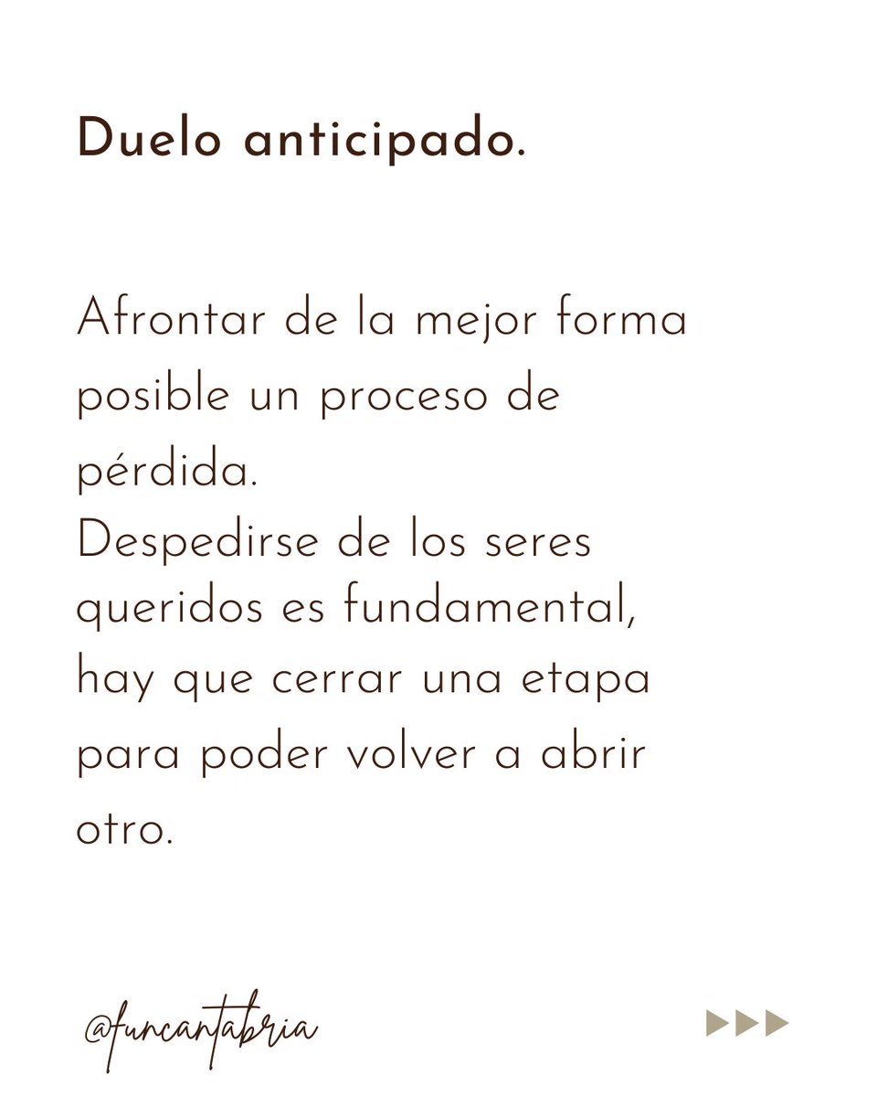 funcantabria's tweet photo. Despedirnos de un ser querido para siempre no es fácil. ⁣
⁣
🖤En ocasiones, a causa de una enfermedad, podemos hacer un duelo anticipado. ⁣

#gestiondelduelo  #ultimoadios https://t.co/rMAjplcYLM