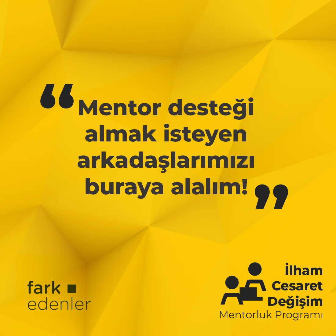 sivilalan's tweet photo. ' @farkedenler Derneği’nden, Mentor ve Mentiler için #İlhamCesaretDeğişim Mentorluk Programı Başvuruları Devam Ediyor

Son Başvuru Tarihi: 10 Ocak 2022
https://t.co/dCpC1SkJT8 https://t.co/hHeLLEhnNq