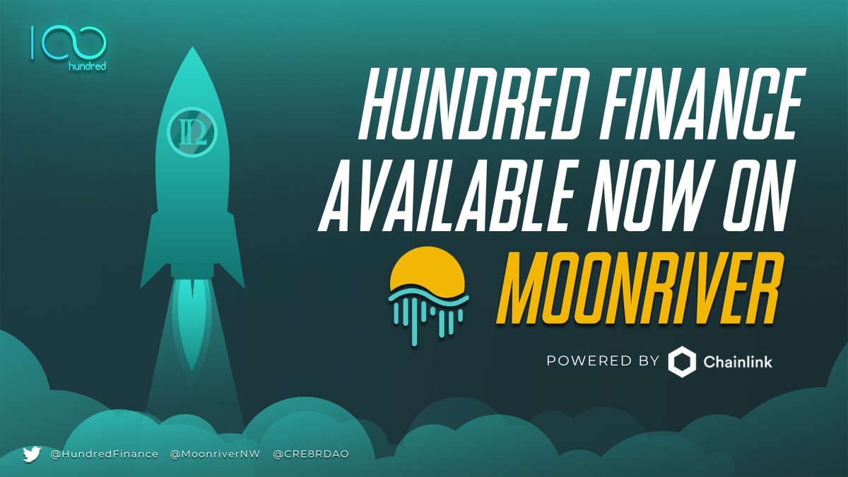 HundredFinance's tweet photo. Ladies &amp; gentlemen, apes, frens, everyone!!!! 👀

https://t.co/VKx7c9iRqL is now live on 4th chain - @MoonriverNW ❤️ and as always powered by the beautiful, secure @chainlink tech!!! 

Details: https://t.co/GvZ5oLlQXN

P.S.: still 96 chains to go ☺️. https://t.co/L4T9EiLUZG