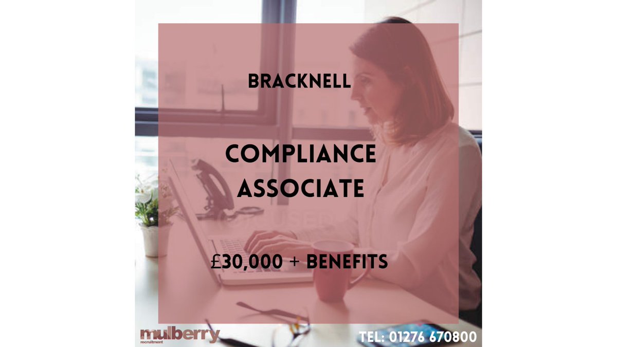 Our client based in Bracknell are looking for a Compliance Associate to join their team! #compliance #applynow

Apply now on our website >> mulberryrecruitment.co.uk/job/compliance…