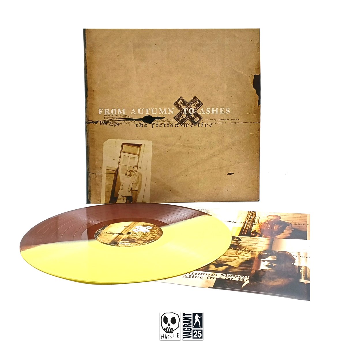 Stock has just landed of 'The Fiction We Live' by <a href="/FATAofficialNY/">From Autumn To Ashes</a> and we're shipping it out immediately. The vinyl is this wicked half n half and comes with insert and hand-numbered sleeve.

Keep an eye out for more from our collaboration with <a href="/vagrantrecords/">Vagrant Records</a>