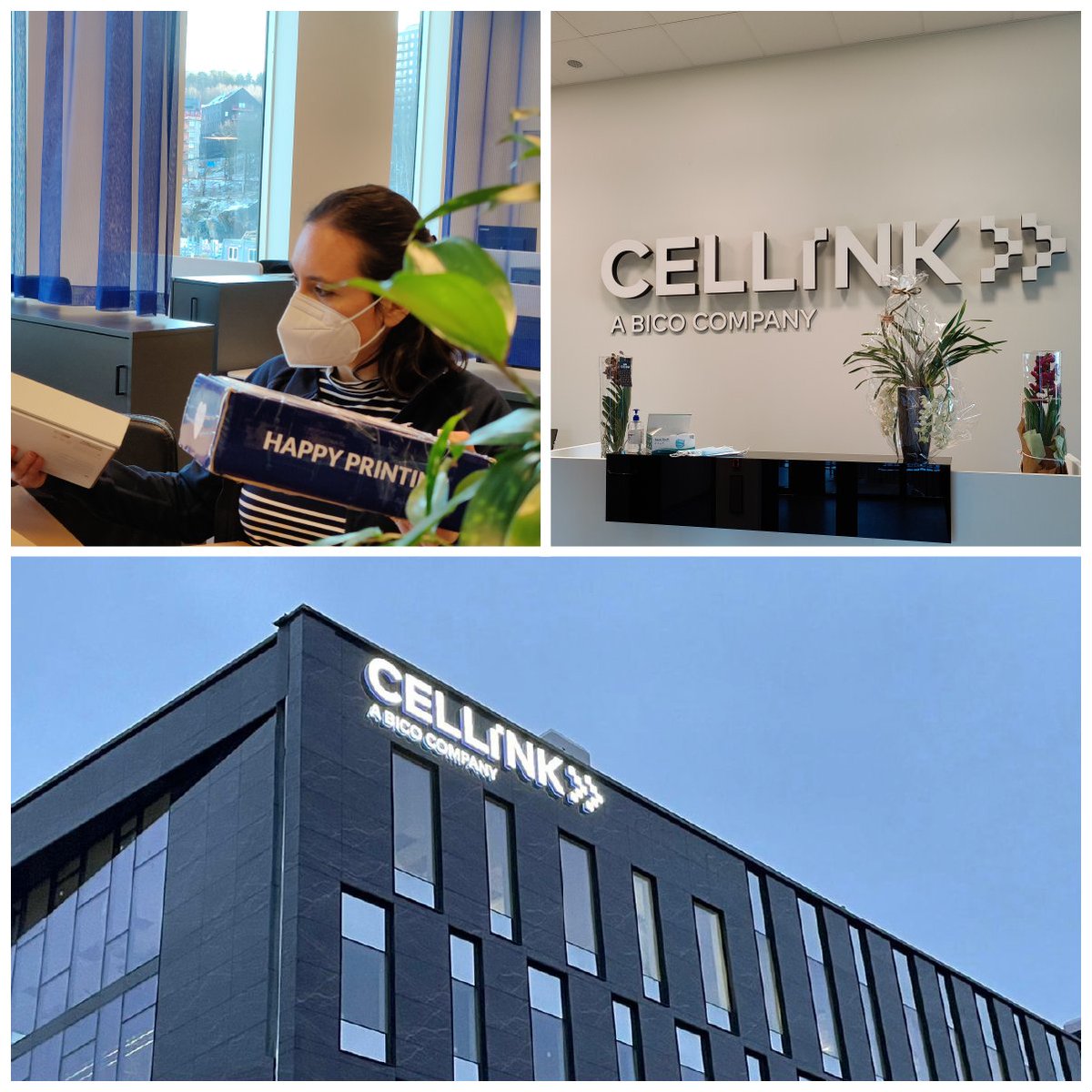 CELLINK3D's tweet photo. Kicking of 2022 by moving into our brand new sustainably built offices in Kalleback terraces, Gothenburg! A beautiful space that brings all parts of the business under one roof with a state-of-the-art lab and production facilities.
#sustainability #Greenworking https://t.co/tctfdH9NTb