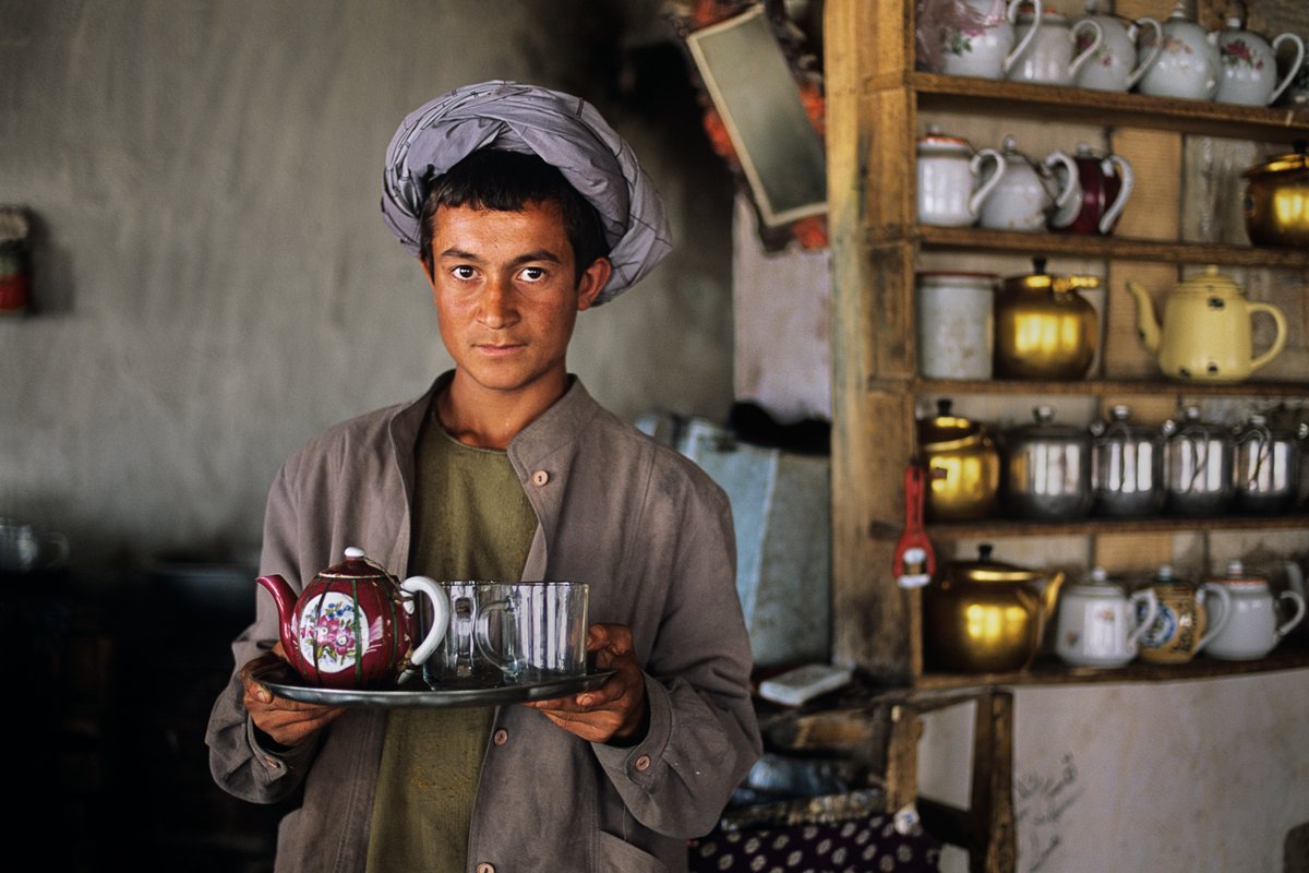Teahouse (chaikhana) in Maimana, in northern Afghanistan, 1992.