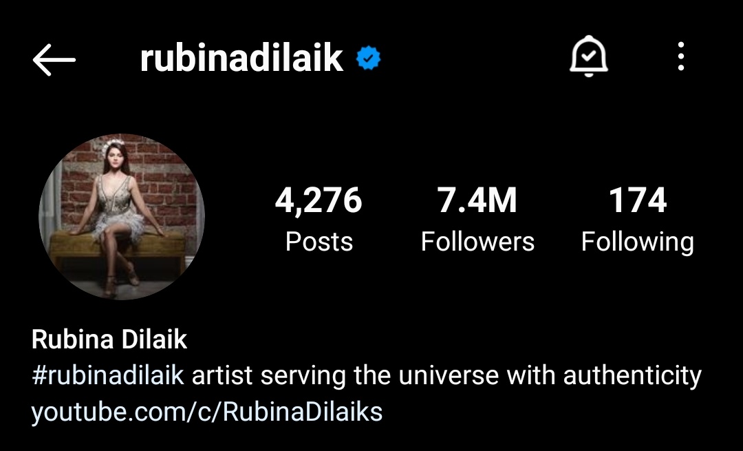 Rubina_OFC_'s tweet photo. Congratulations @RubiDilaik for 7.4 MILLION instagram family many more to come ✨💖

#RubinaDilaik || #RubiHolics https://t.co/Y14847rozM