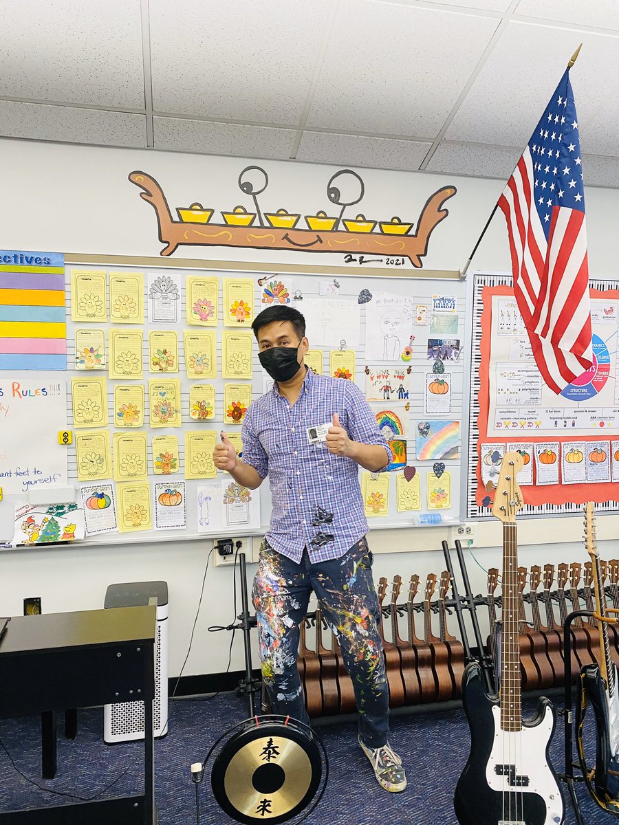 The music themed mural I painted at  Jefferson Elementary School in Franklin, MA has instruments from around the world. I painted the Kulintang to represent the Philippines. <a href="/mrjamiebarrett/">Jamie Barrett</a> @MusicWithMrJHB <a href="/ArtWithMsWhelan/">Ms. Whelan</a> <a href="/JeffersonLabs/">Jefferson Labradors</a>