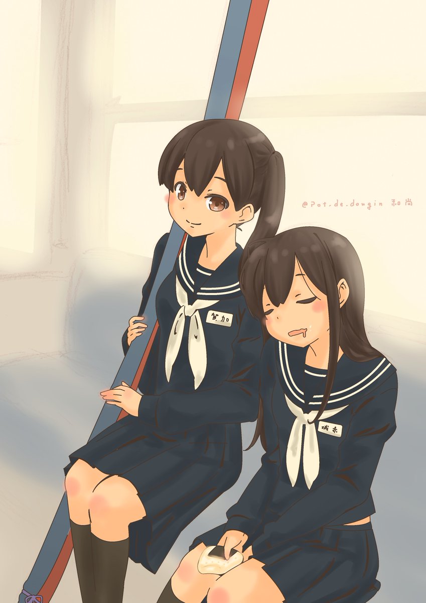 艦これ「部活帰りの日空母ちゃんズ

#艦これ 」|Pot＊deのイラスト