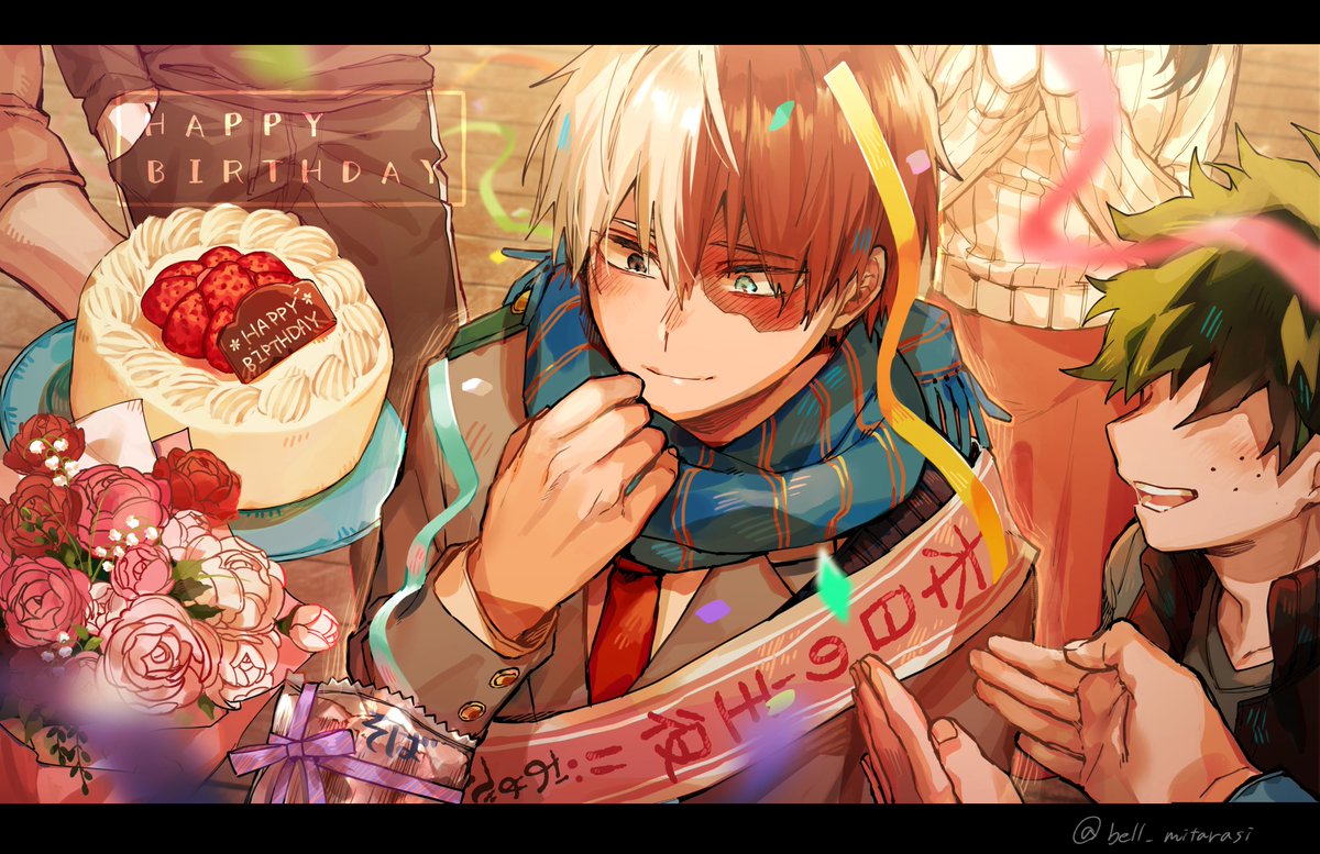 緑谷出久 ,轟焦凍 「#轟焦凍誕生祭2022
おめでとう🎉🎉🎉
絶対に絶対に幸せになってくれ～～」|でんのイラスト