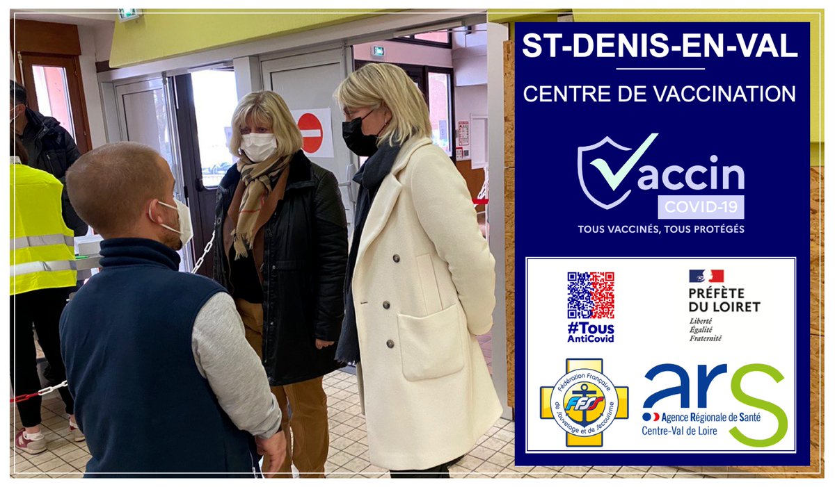 stephanie_rist's tweet photo. Aux côté de Marie-Philippe LUBET, Maire de St-Dénis-en-Val pour l'ouverture d'un nouveau centre de vaccination #COVID19 venant renforcer la mobilisation de notre territoire. Merci à la @ffssloiret pour leur engagement !

💉 Déjà plusieurs primo-#vaccinations ce matin ! https://t.co/lmuxutFiIR