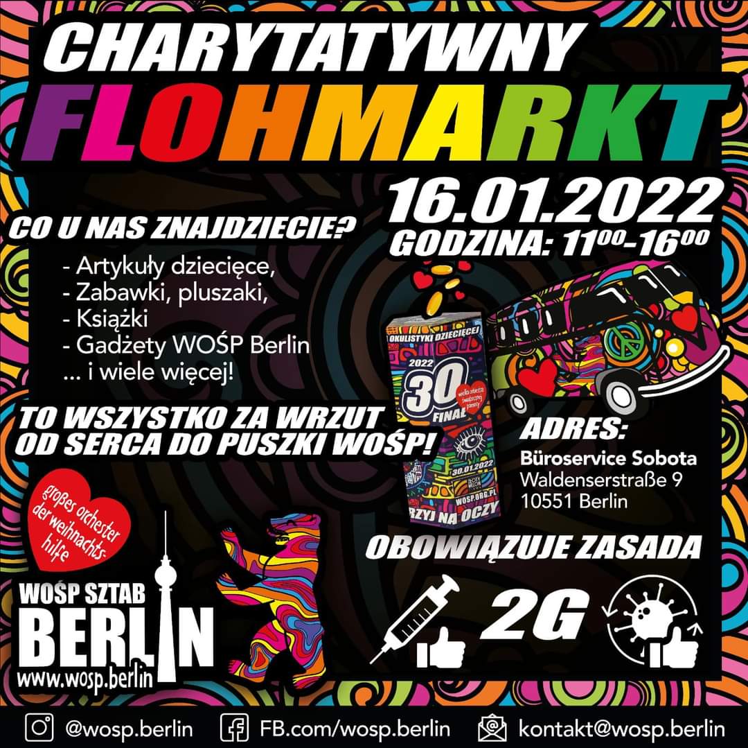 WOSPBerlin's tweet photo. Co jeszcze robimy w #Berlin'ie przed samym Wielkim Finałem 🔴 który odbędzie się ON-LINE 29 stycznia 🔴? 
- Knujemy jak najlepiej wykorzystać ten czas na wsparcie @fundacjawosp!
I tak oto zapraszamy na WOŚPowy #Flohmarkt #PchliTarg https://t.co/k88ZvSh0Vz