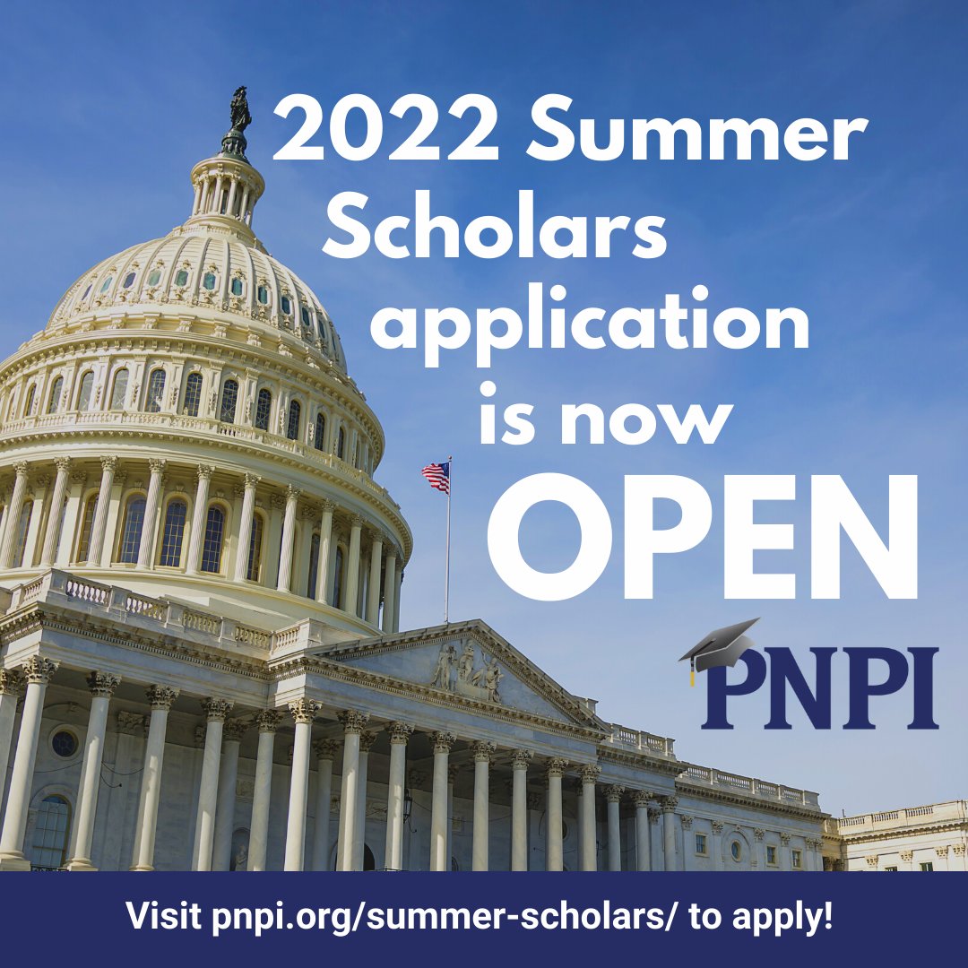 ThePNPI's tweet image. PNPI's 2022 Summer Scholar application is officially open! Visit ow.ly/5m4u50HqUg9 to learn more about this opportunity to spend your summer learning and working with our team!
