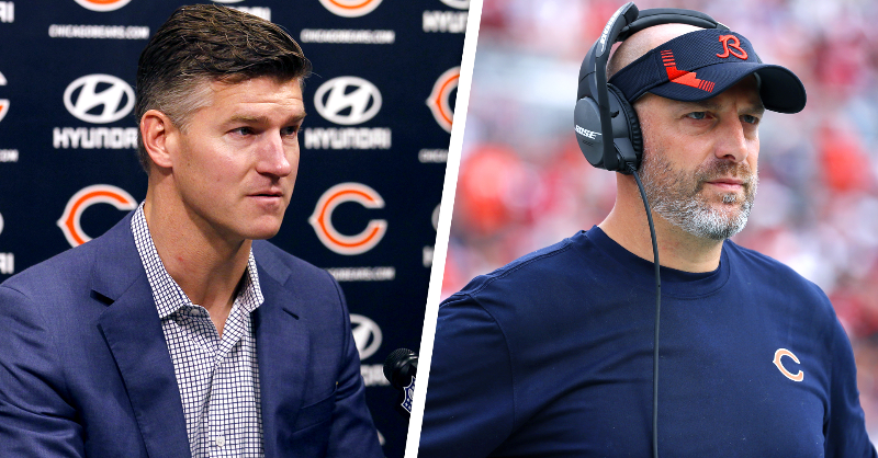 ChicagoBears's tweet photo. The Bears have relieved general manager Ryan Pace and head coach Matt Nagy of their duties.
