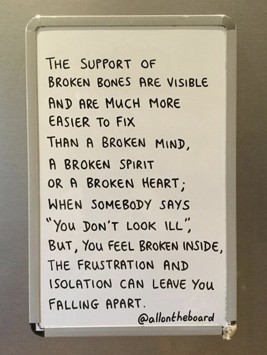 allontheboard's tweet image. Have you ever be told that you don’t look ill, 
when you feel broken inside?

@allontheboard