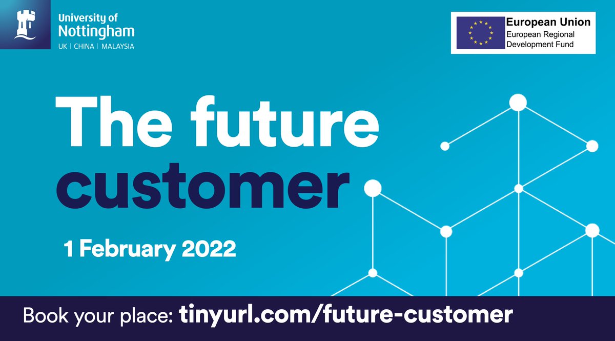 We understand the importance of knowing our customers and always being one step ahead. Therefore, we are offering you the opportunity to join our online workshop all about 'The Future Customer' on the 1st February. Sign up now nottingham.ac.uk/workingwithbus…