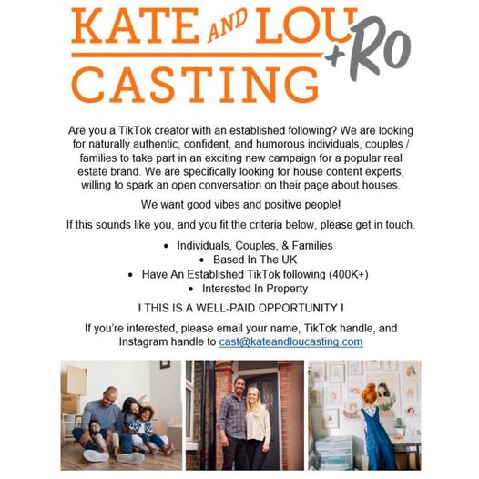 URGENT‼️
Deadline at 3pm today! Please retweet. 🙏
Contact: cast@kateandloucasting.com