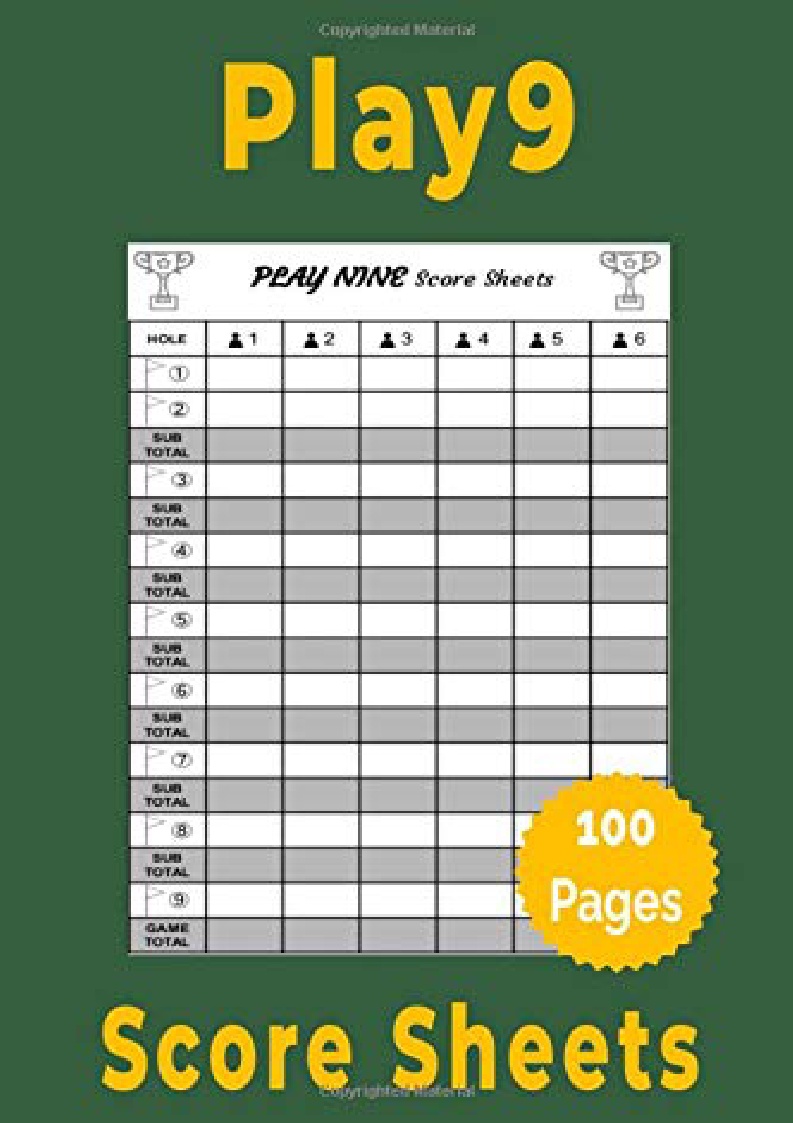 Play Nine, Score Card Sheet Pad, 3 Pack