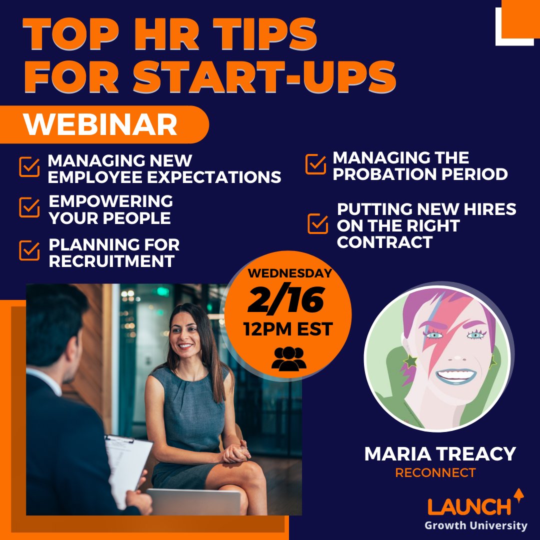 Looking forward to another brilliant @GrowthUni webinar in Feb with Maria Treacy of Reconnect, "Top HR Tips for Start-ups" - This is one not to miss! growthuniversity.io/events/top-hr-…