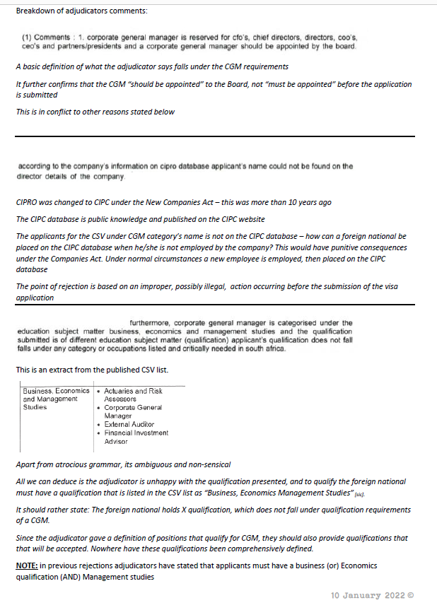 DHA_DecisionsMP's tweet photo. Another non-sensical rejection given by the #DHA for a visa application for a #CSV in the category of #CGM.
Can anyone make real sense of this rejection?
@SADHomeAffairs
@PresidencyZA
@the_dti
@PConHomeAffairs
@DIRCO_ZA 
#zimbabwe 
#zimbabweans https://t.co/wGiQcI7vvK